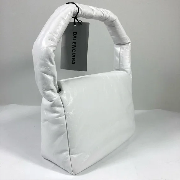 Balenciaga Small Monaco Leather Shoulder Bag Optic White NEW 7878962AA3Z - Picture 17 of 17